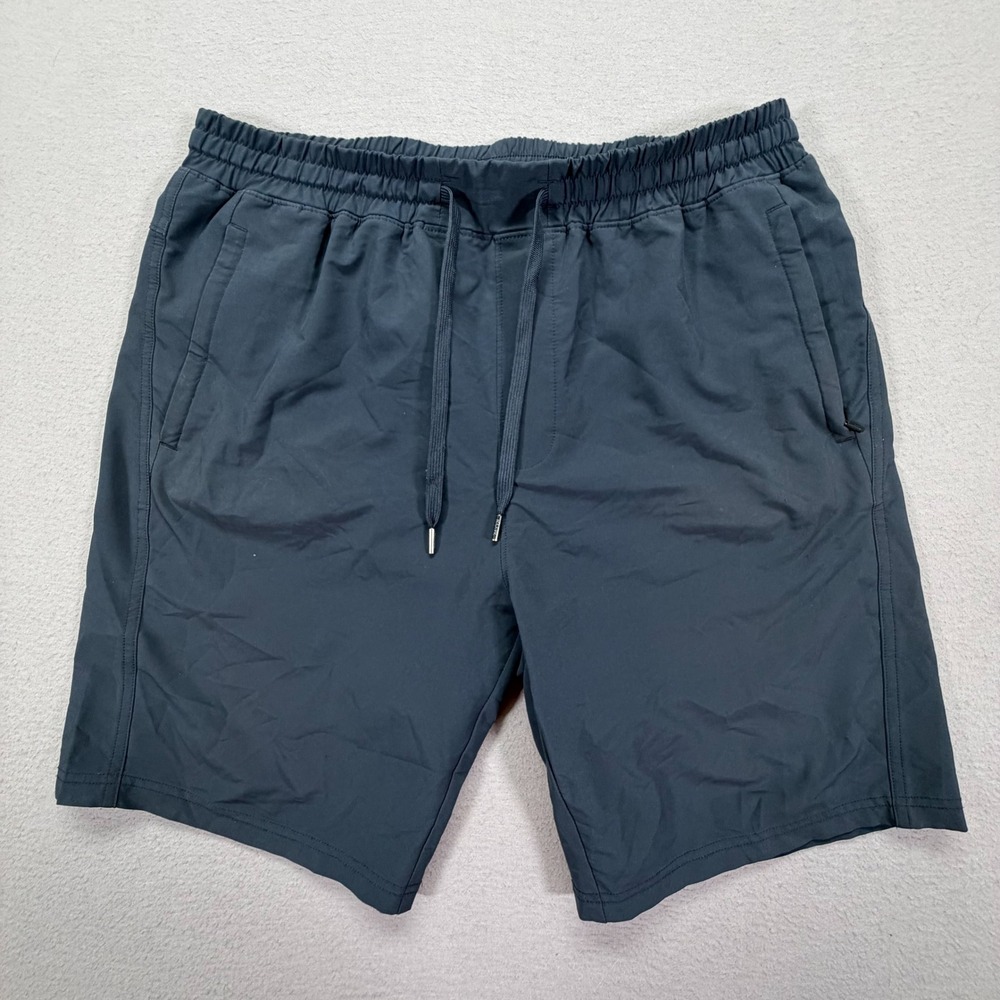 Right of Way Mens Shorts Regular Fit Black Recycled Stretch Athletic Large